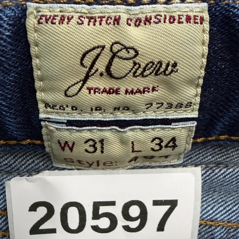J.Crew 484 Stretch Jeans Mens Measures 31X33 Tag 31x34 Blue Extra Slim Fit‎